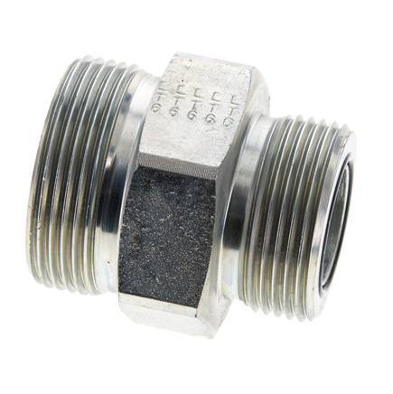UN 1-11/16''-12 x UN 1-7/16''-12 Embout double en acier zingué ORFS 250 Bar - Hydraulique