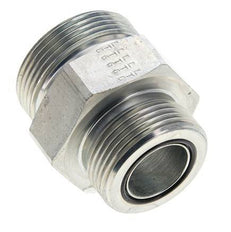 UN 1-11/16''-12 x UN 1-7/16''-12 Zinc plated Steel Double Nipple ORFS 250 Bar - Hydraulic