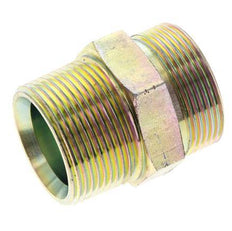 UN 1-11/16''-12 x 1 1/4'' NPT Zinc plated Steel Double Nipple ORFS 250 Bar - Hydraulic
