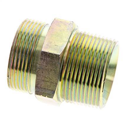 UN 1-11/16''-12 x 1 1/4'' NPT Embout double en acier zingué ORFS 250 Bar - Hydraulique