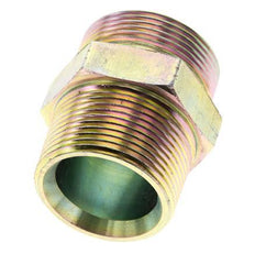 UN 1-11/16''-12 x 1 1/4'' NPT Zinc plated Steel Double Nipple ORFS 250 Bar - Hydraulic