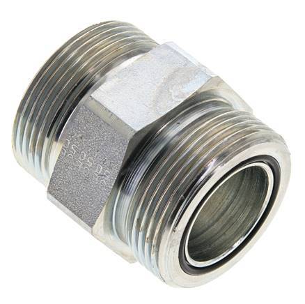 UN 1-11/16''-12 Embout double en acier zingué ORFS 250 Bar - Hydraulique