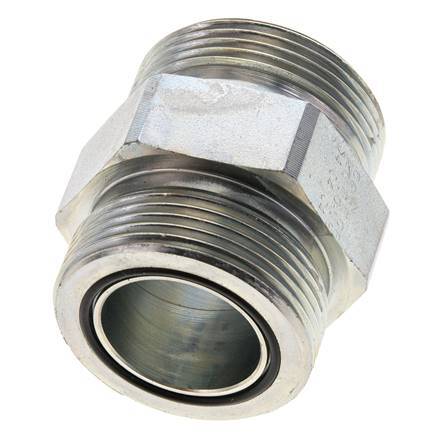UN 1-11/16''-12 Embout double en acier zingué ORFS 250 Bar - Hydraulique