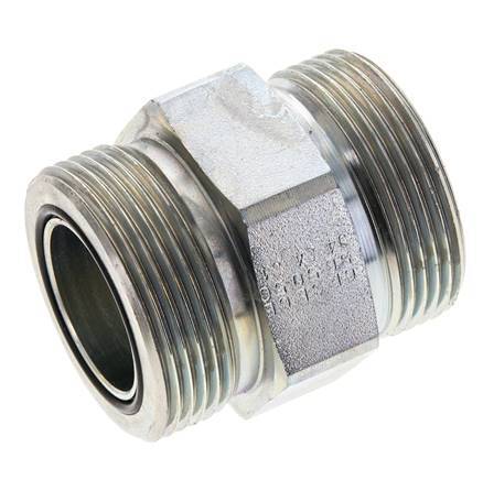 UN 1-11/16''-12 Embout double en acier zingué ORFS 250 Bar - Hydraulique