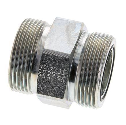 UN 1-11/16''-12 Embout double en acier zingué ORFS 250 Bar - Hydraulique