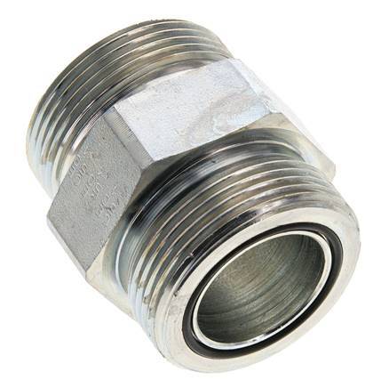 UN 1-11/16''-12 Embout double en acier zingué ORFS 250 Bar - Hydraulique
