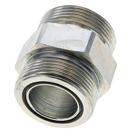 UN 1-11/16''-12 Embout double en acier zingué ORFS 250 Bar - Hydraulique