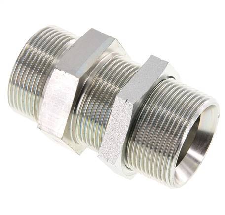 G 1 1/2'' Bulkhead en acier zingué Double mamelon 190 Bar - Hydraulique