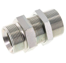 G 1 1/2'' Bulkhead en acier zingué Double mamelon 190 Bar - Hydraulique