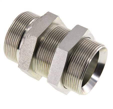 G 2'' Bulkhead en acier zingué Double mamelon 175 Bar - Hydraulique