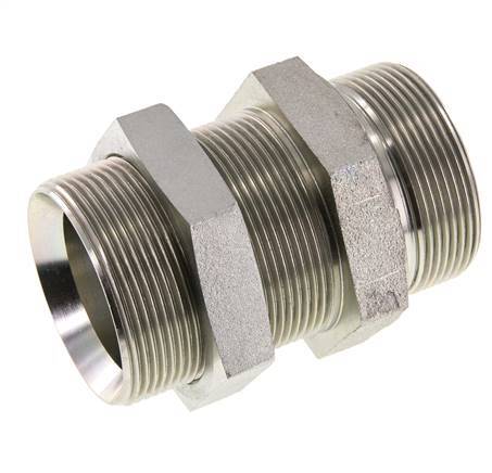 G 2'' Bulkhead en acier zingué Double mamelon 175 Bar - Hydraulique