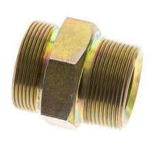 UN 2''-12 x 1 1/2'' NPT Zinc plated Steel Double Nipple ORFS 250 Bar - Hydraulic