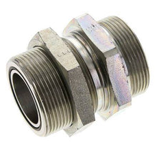 Raccord à cloison en acier zingué UN 2''-12 mâle ORFS 250 Bar - Hydraulique