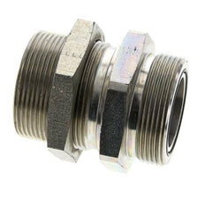 Raccord à cloison en acier zingué UN 2''-12 mâle ORFS 250 Bar - Hydraulique