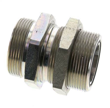 Raccord à cloison en acier zingué UN 2''-12 mâle ORFS 250 Bar - Hydraulique