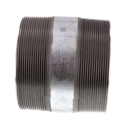 R 4'' Zinc plated Steel Double Pipe Nipple 50 Bar DIN 2982 - 100mm