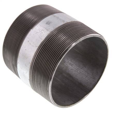 R 4'' Zinc plated Steel Double Pipe Nipple 50 Bar DIN 2982 - 100mm