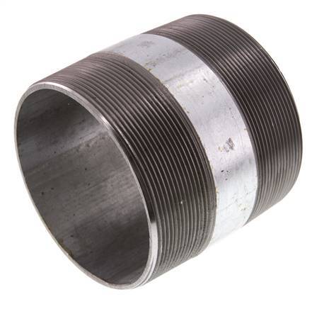 R 4'' Zinc plated Steel Double Pipe Nipple 50 Bar DIN 2982 - 100mm