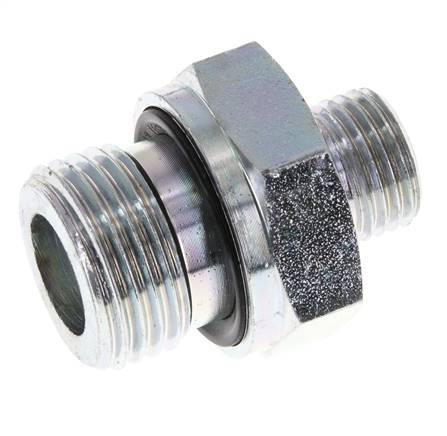 UNF 9/16''-18 x G 1/2'' Embout double en acier zingué ORFS 630 Bar - Hydraulique