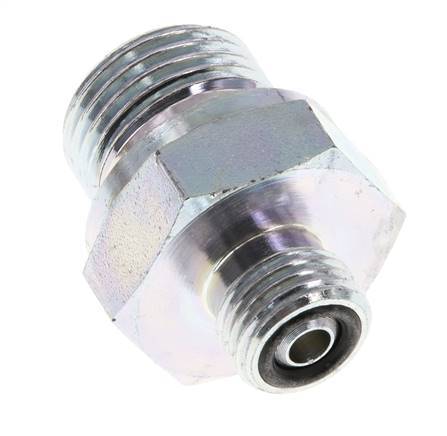 UNF 9/16''-18 x G 1/2'' Embout double en acier zingué ORFS 630 Bar - Hydraulique