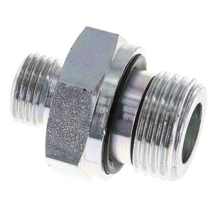 UNF 9/16''-18 x G 1/2'' Embout double en acier zingué ORFS 630 Bar - Hydraulique