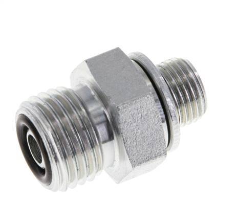 UNF 9/16''-18 x G 1/8'' Embout double en acier zingué ORFS 630 Bar - Hydraulique