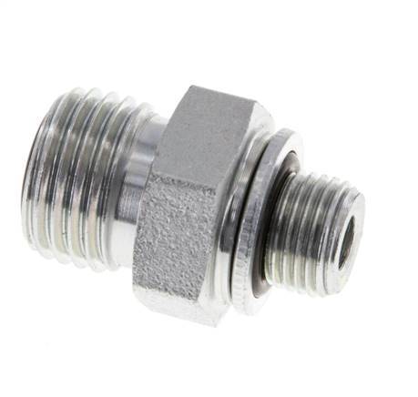 UNF 9/16''-18 x G 1/8'' Embout double en acier zingué ORFS 630 Bar - Hydraulique