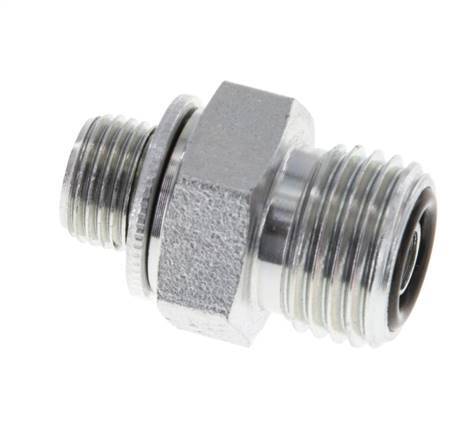 UNF 9/16''-18 x G 1/8'' Embout double en acier zingué ORFS 630 Bar - Hydraulique