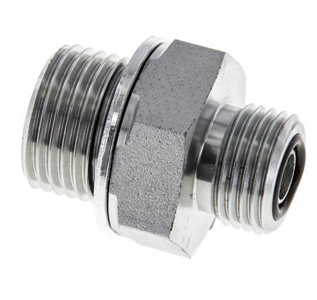 Embout double en acier zingué UN 11/16''-16 x G 1/2'' ORFS 630 Bar - Hydraulique
