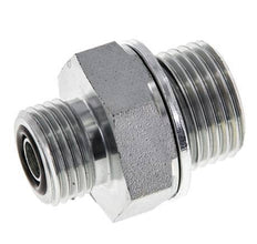 UN 11/16''-16 x G 1/2'' Zinc plated Steel Double Nipple ORFS 630 Bar - Hydraulic