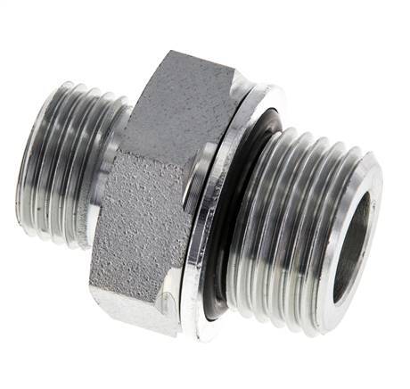 Embout double en acier zingué UN 11/16''-16 x G 1/2'' ORFS 630 Bar - Hydraulique