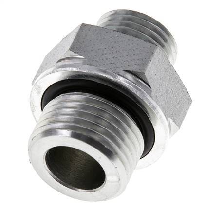 UN 11/16''-16 x G 1/2'' Zinc plated Steel Double Nipple ORFS 630 Bar - Hydraulic