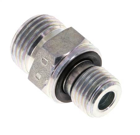 UN 11/16''-16 x G 1/4'' Embout double en acier zingué ORFS 630 Bar - Hydraulique