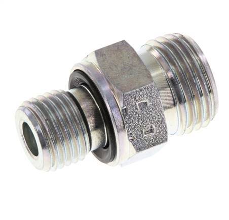 UN 11/16''-16 x G 1/4'' Embout double en acier zingué ORFS 630 Bar - Hydraulique