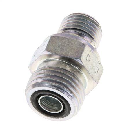 UN 11/16''-16 x G 1/4'' Embout double en acier zingué ORFS 630 Bar - Hydraulique
