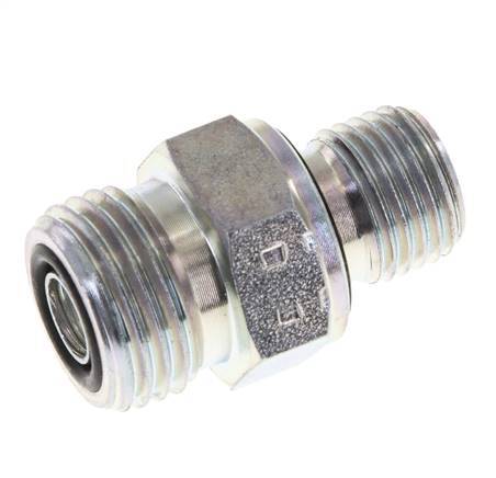UN 11/16''-16 x G 1/4'' Embout double en acier zingué ORFS 630 Bar - Hydraulique