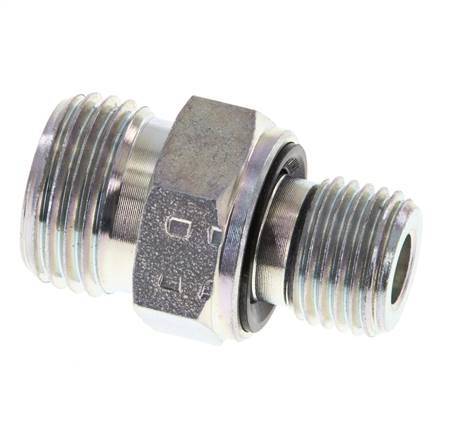 UN 11/16''-16 x G 1/4'' Embout double en acier zingué ORFS 630 Bar - Hydraulique