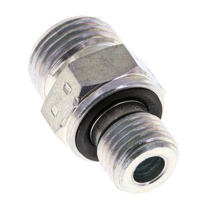 UN 11/16''-16 x G 1/4'' Embout double en acier zingué ORFS 630 Bar - Hydraulique