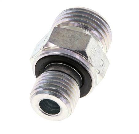 UN 11/16''-16 x G 1/4'' Embout double en acier zingué ORFS 630 Bar - Hydraulique