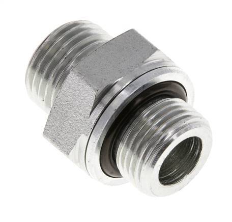 UN 11/16''-16 x G 3/8'' Embout double en acier zingué ORFS 630 Bar - Hydraulique