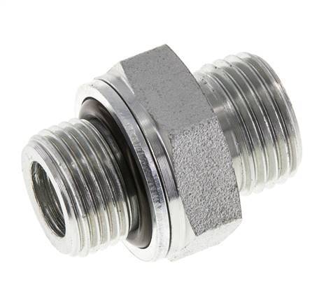 UN 11/16''-16 x G 3/8'' Embout double en acier zingué ORFS 630 Bar - Hydraulique