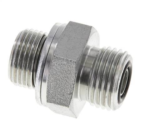 UN 11/16''-16 x G 3/8'' Embout double en acier zingué ORFS 630 Bar - Hydraulique