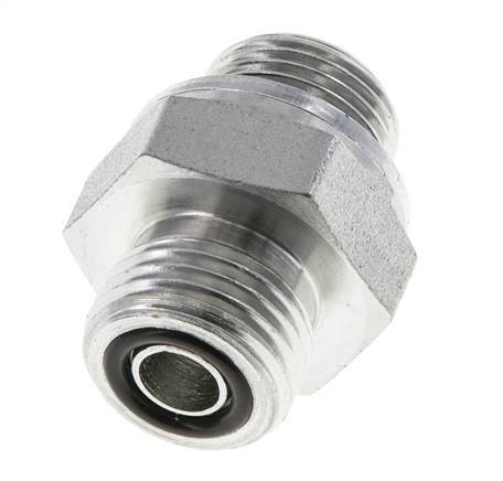 UN 11/16''-16 x G 3/8'' Embout double en acier zingué ORFS 630 Bar - Hydraulique