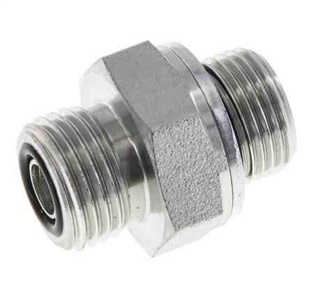 UN 11/16''-16 x G 3/8'' Embout double en acier zingué ORFS 630 Bar - Hydraulique