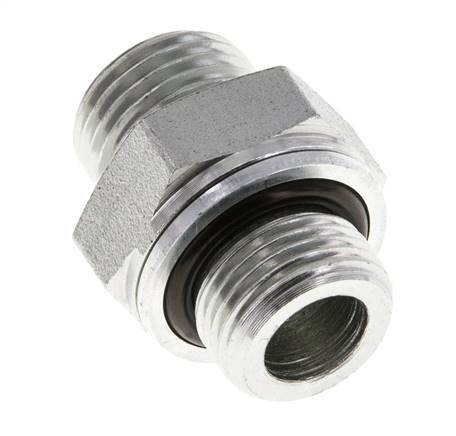 UN 11/16''-16 x G 3/8'' Embout double en acier zingué ORFS 630 Bar - Hydraulique