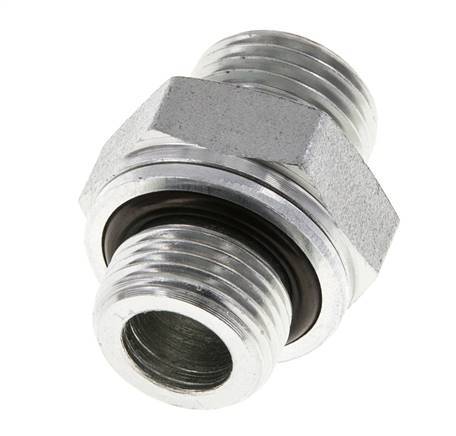 UN 11/16''-16 x G 3/8'' Embout double en acier zingué ORFS 630 Bar - Hydraulique