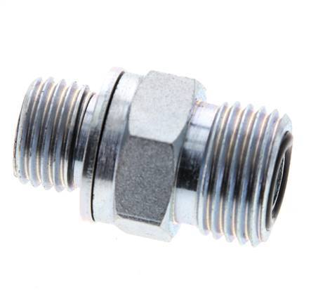 UN 11/16''-16 x M14x1.5 Embout double en acier zingué ORFS 630 Bar - Hydraulique