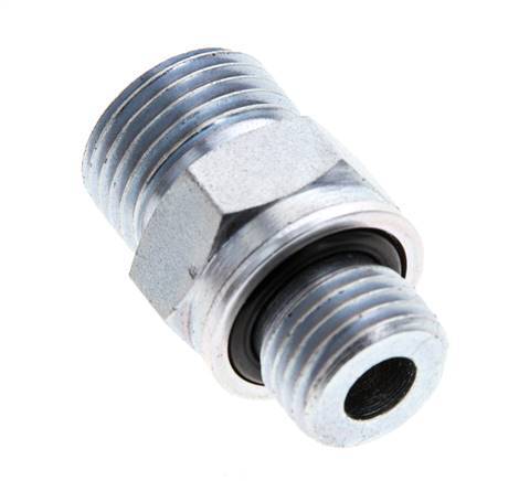 UN 11/16''-16 x M14x1.5 Embout double en acier zingué ORFS 630 Bar - Hydraulique