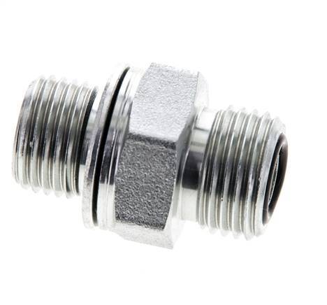 UN 11/16''-16 x M16x1.5 Embout double en acier zingué ORFS 630 Bar - Hydraulique