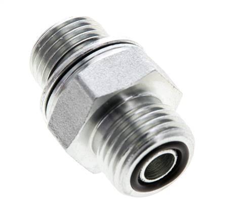 UN 11/16''-16 x M16x1.5 Embout double en acier zingué ORFS 630 Bar - Hydraulique